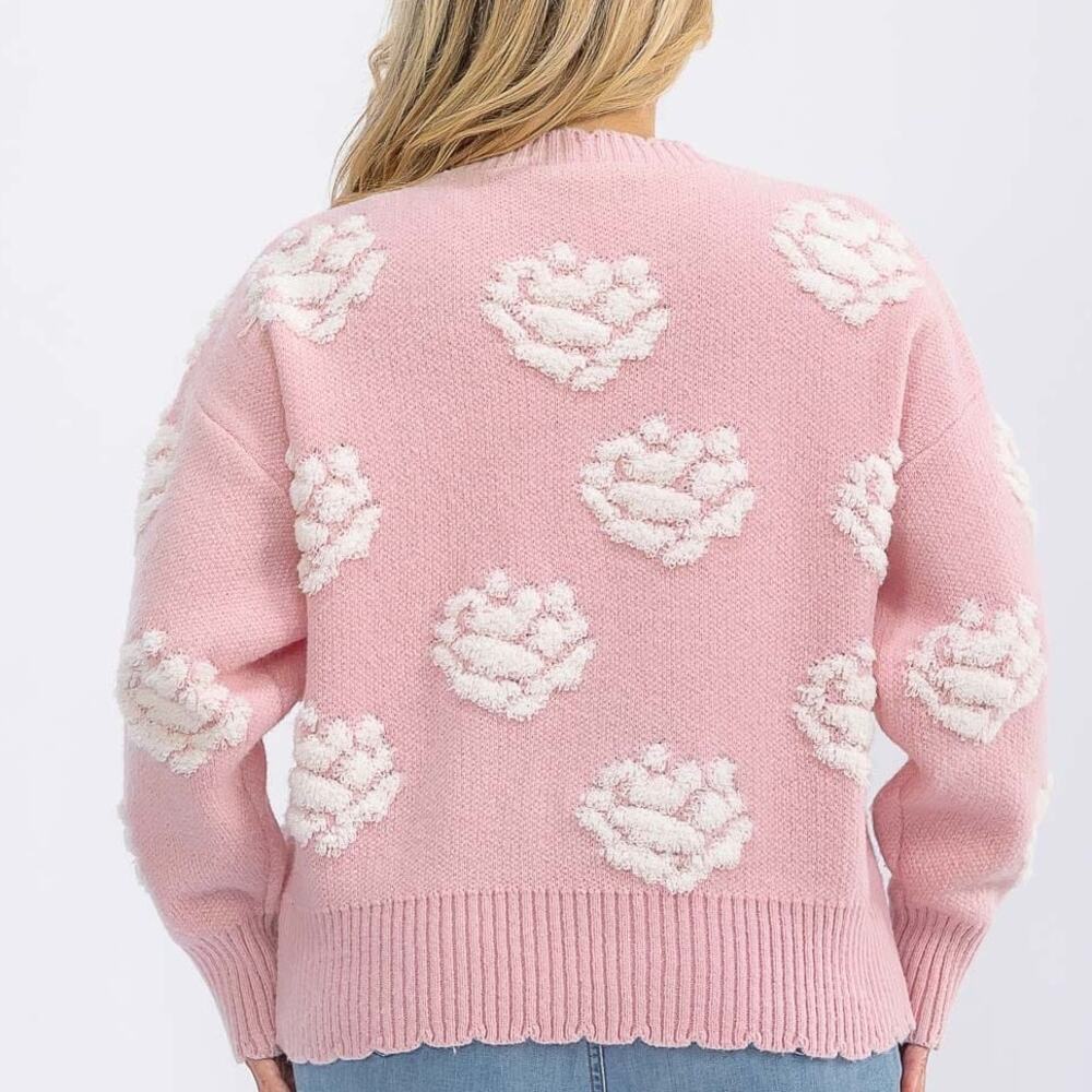 AndTheWhy Long Sleeve Button Cardigan with Flower detail - Plus 1X/2X, & 2X/3X - Picture 3 of 4